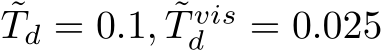 ˜Td = 0.1, ˜T visd = 0.025